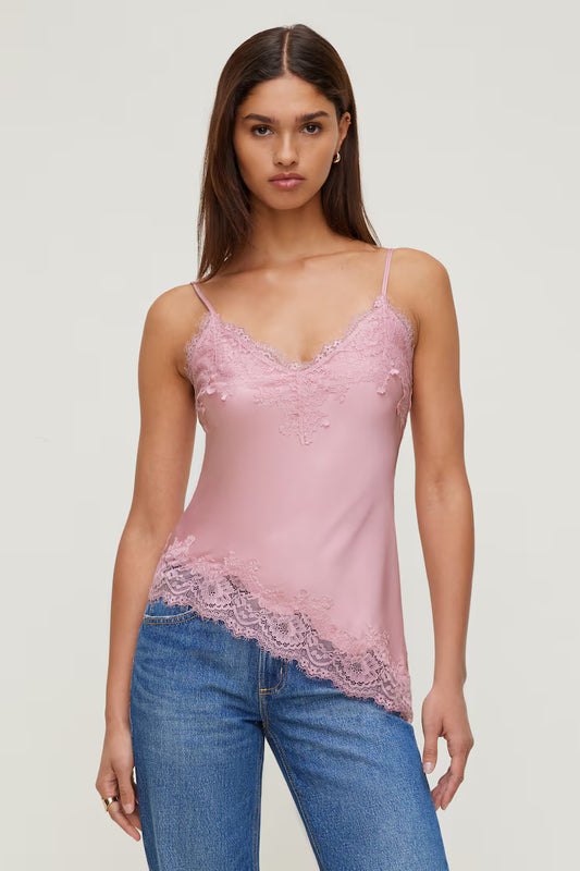 Asymmetrical Lace Trim Camisole